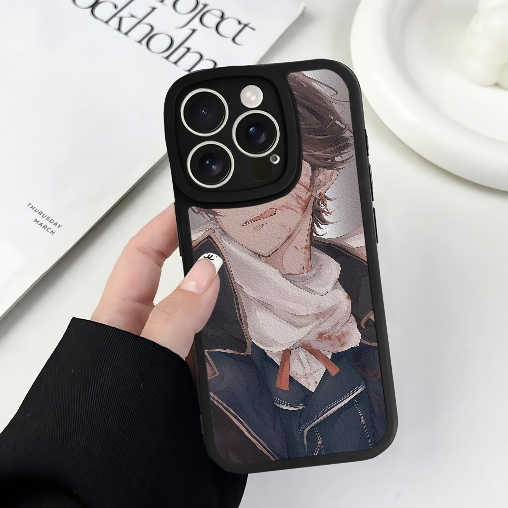 （画像用） 刀剣乱舞 Touken Ranbu 【iPhone 16シリーズ対応】シリコンスマホケース（レザー調） 材質：シリコン